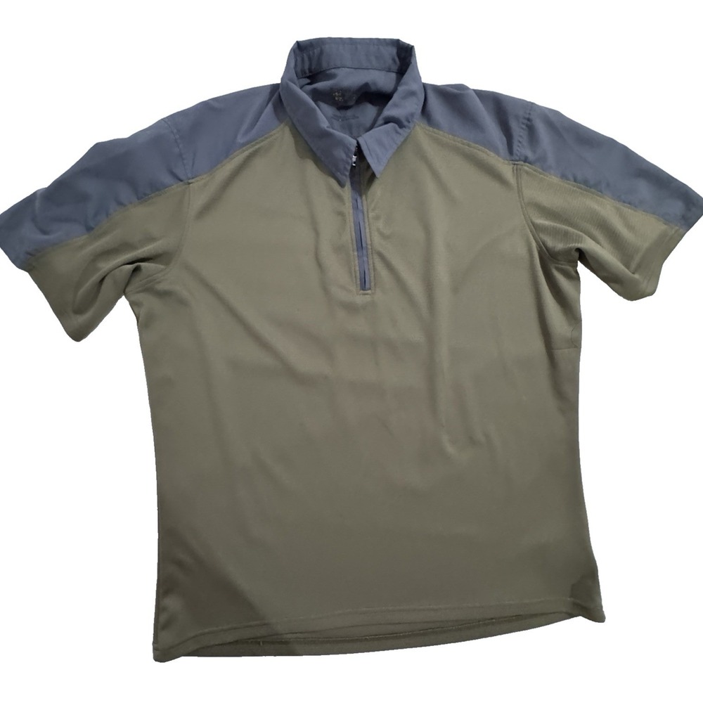 Mountain Hardwear Men's M? Green/Grey 1/4 Zip Technical Polo Performance Shirt